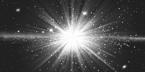 Poster - a striking black and white image of a star burst. perfect for graphic design projects