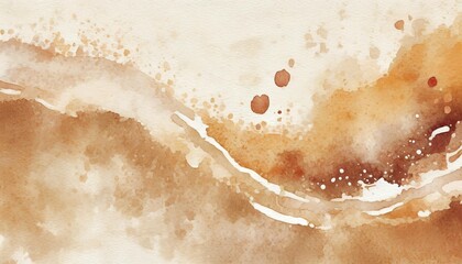 Poster - coffee and cream flowing watercolor background illustration for decoration on cafe and caffeine drinks concept