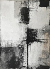 Wall Mural - Minimalist grunge abstract painting with charcoal. Contemporary painting on canvas. Modern poster for wall decoration	
