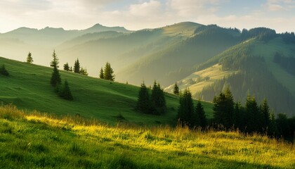 Wall Mural - morning mountain landscape