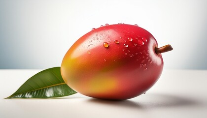 Wall Mural - sun ripened mango isolated on white background exuding freshness and vibrant color