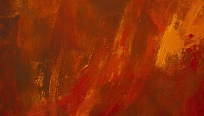 Wall Mural - orange abstract acrylic background with brush strokes and splashes