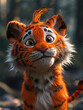 tiger, 3D illustration, digital art, feline, wildlife, nature, predator, stripes, orange, black, wild cat, carnivore, roar, jungle, safari, majestic, big cat, Bengal tiger, Siberian tiger, Sumatran ti