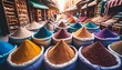 colorful spices and dyes found at souk market generative ai