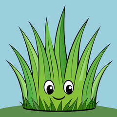 Canvas Print - grass vector art illustration