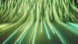 3d render abstract background of green neon lines sliding down modern digital wallpaper streaming glowing particles