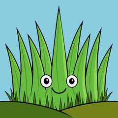 Canvas Print - grass vector art illustration