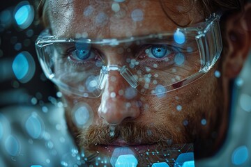 Poster - An image with an artistic depiction of blue bubbles and soft bokeh, evoking a sense of serenity and depth