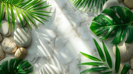 Wall Mural - Cake Adorned With Shells and Palm Leaves
