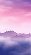 Purple Sky Over Clouds and Mountains