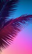 Palm Tree Silhouetted Against Pink and Blue Sky