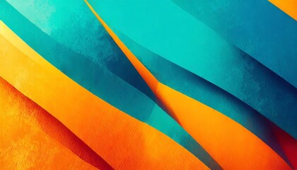 Wall Mural - 4k abstract wallpaper colorful design shapes and textures colored background teal and orange colores