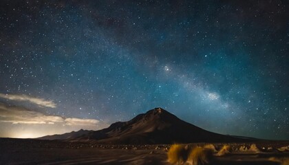 Wall Mural - view of the starry night over the mountain in the desert of bolivia