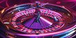 merican casino roulette wheel in purple color