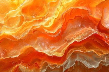 Poster - Warm shades of orange and red blend in a fluid, layered abstract design that conveys motion and warmth