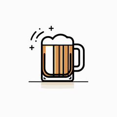 Wall Mural - Beer mug with foam in cartoon, doodle style. Image for t-shirt, web, mobile apps and ui. Isolated 2d vector illustration in logo, icon, sketch style, Eps 10. AI Generative