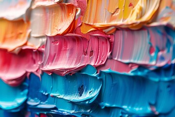 Poster - Macro shot of oil paint displaying a rich and colorful texture representing artistic allure