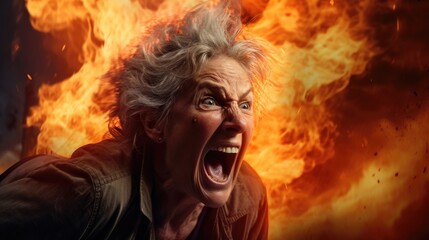 Poster - Intense expression of anger and fear