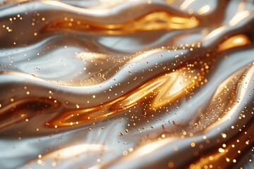 Poster - Captivating swirls adorned with sparkling gold particles create a sense of enchantment and luxury