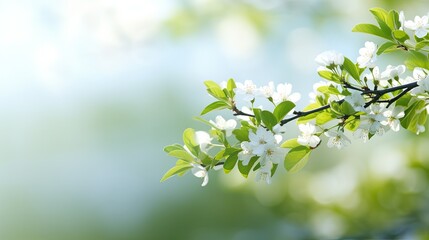 Poster - blooming spring flowers on tree branch