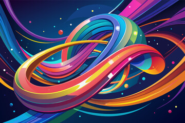 Fototapete - Abstract swirling vortex with vibrant shades resembling stars and swirling patterns evoking a feeling of cosmic motion.