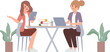 Business woman Brainstorming teamwork character. Co-working space office interior.