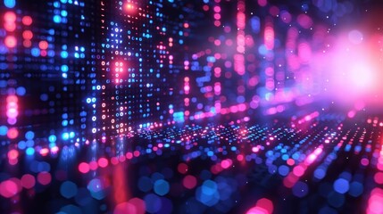 A closeup of digital code on an abstract background