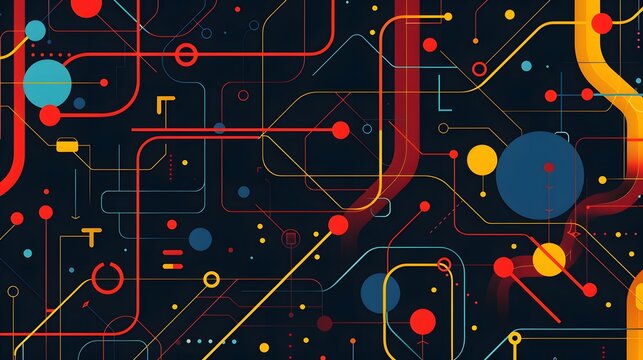 flat circuit technology vector illustration