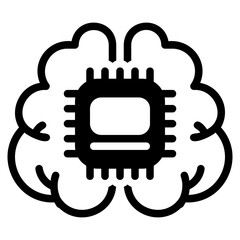 Artificial intelligence black icon