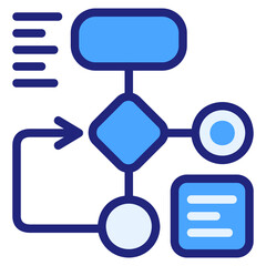 Algorithm blue icon