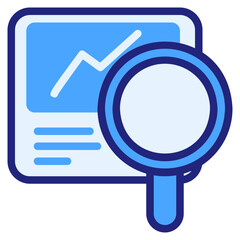 Data analysis blue icon