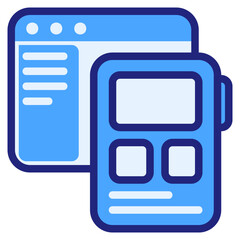 Mobile app blue icon