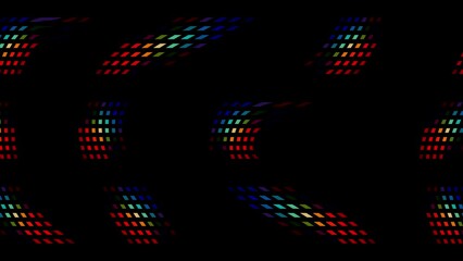 Poster - Orange, blue and yellow color scheme moving squares and lines background animation