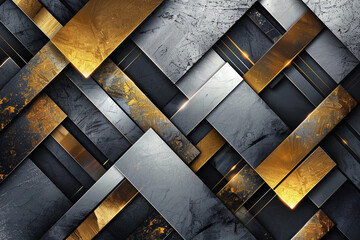 Abstract geometric background with gold elements, Generative Ai