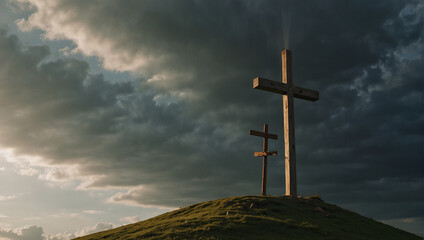 cross in the mountains