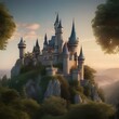 A whimsical fairy tale castle on a hill2