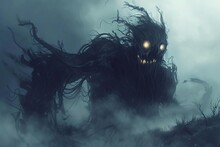 Haunting Halloween Demon Monster Spooky Digital Illustration