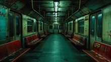 Lonely Subway Car Photograph An Empty Subway Car Parked In A Dimly Lit Station, Highlighting Its Isolation And The Eerie Silence That Can Pervade Underground Public Spaces After Hours