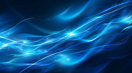 Abstract blue background, featuring mesmerizing blurred light waves that evoke a sense of calm and serenit