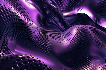 Wall Mural - 3d rendering of beautiful purple pleats and swirls