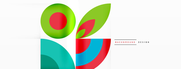 Aufkleber - a colorful logo with a red circle and green leaves on a white background . High quality