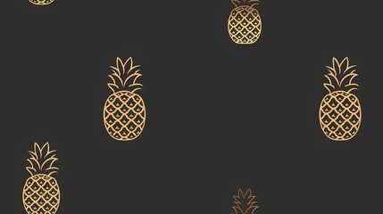 watercolor seamless pattern of pineapple.