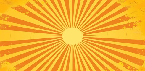 Wall Mural - Abstract yellow rays background. Comic pop art sunburst wallpaper. Suitable for yellow ray cartoon design for poster, banner or cover
