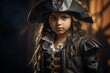 young girl in pirate costume
