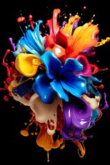 Sticker - Vibrant abstract flower explosion