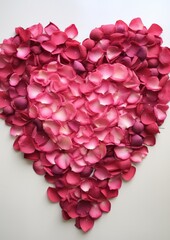 Poster - heart shaped rose petals