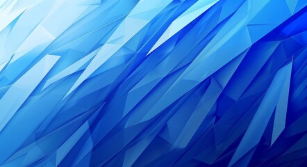 Wall Mural - Sharp lines and shapes in a blue abstract background, creating a dynamic and visually striking design