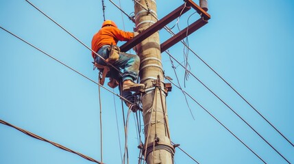 A fearless man brings power closer to the sky, one wire at a time.