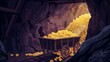 A cart overflowing with gold in a mine evoking a sense of a hidden treasure trove