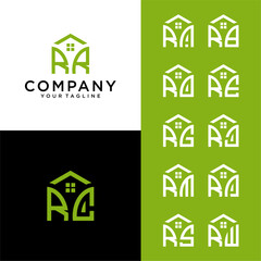 Wall Mural - Home logo with 2 combination initials, RC home logo, develop, natural, organic, modern, finance logo, suitable for your company.